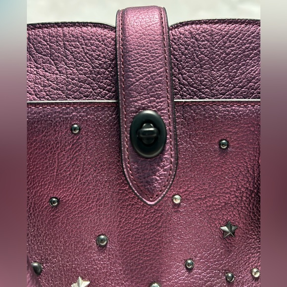 HP๐๐๐NWOT Coach Mercer Satchel 24 Metallic Stud Purse Star Rivets - Picture 9 of 16